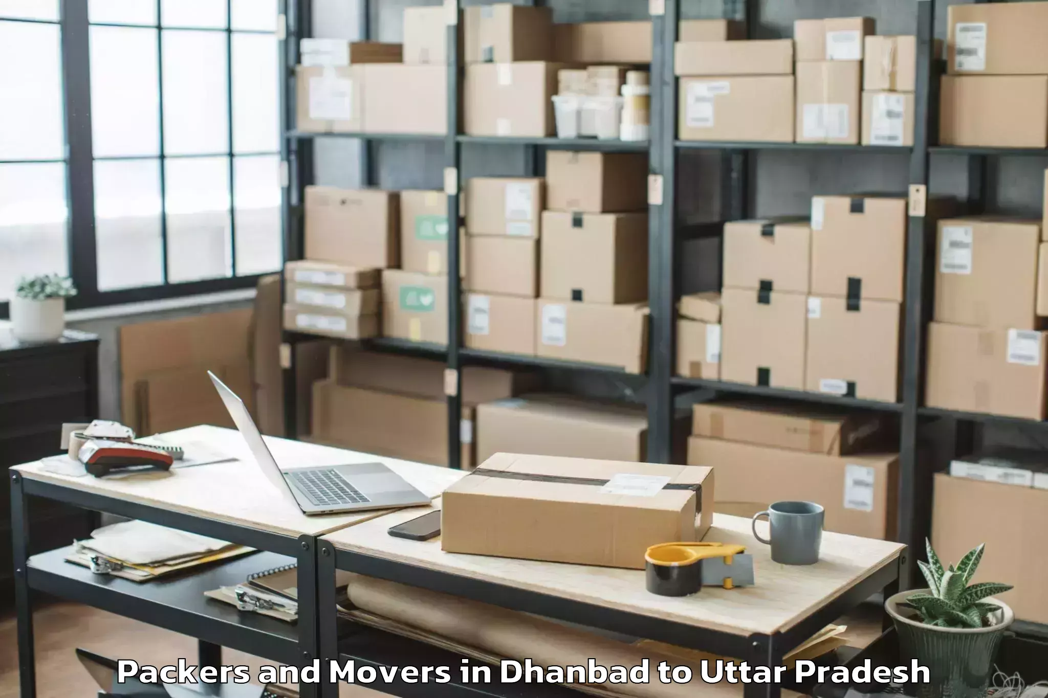 Get Dhanbad to Garautha Packers And Movers